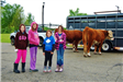 Four Girls and Two Cows at Community Garden